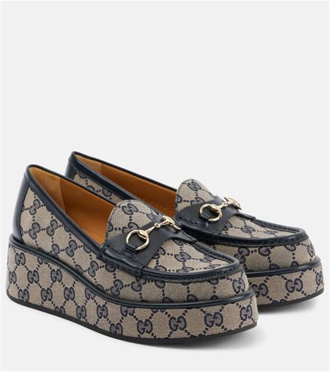 gucci loafers dames bont|Gucci wedge loafers.